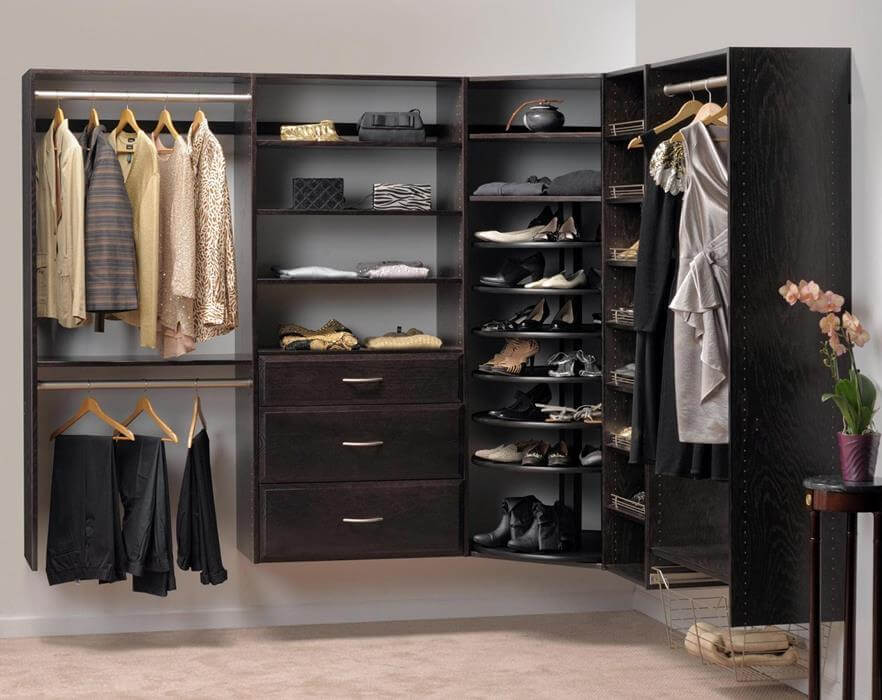 custom walk in closet. closet organization ideas concept image
